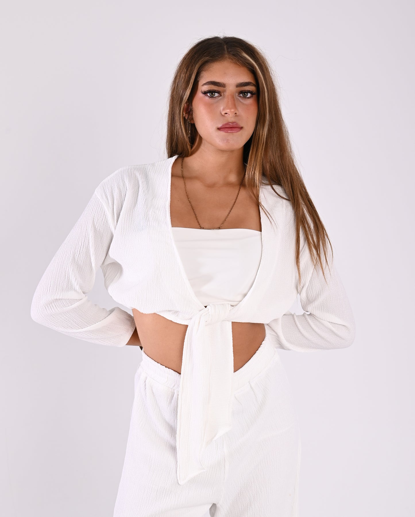 White Crinkle Top